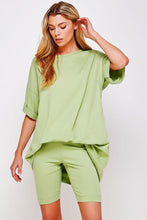 Load image into Gallery viewer, KNIT OVERSIZE TEE SHIRT AN SHORTS CASUAL BIKER SET