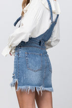 Load image into Gallery viewer, FRAYED DETAIL OVERALL SKIRT