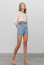 Load image into Gallery viewer, Super High Rise Elastic Waistband Denim Shorts