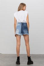 Load image into Gallery viewer, Long Fray Two Tone Denim Shorts