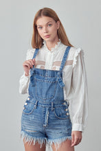 Load image into Gallery viewer, Frayed Overall Romper