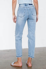 Load image into Gallery viewer, High Waist Destroyed Hem Boyfriend Jeans
