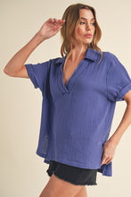 Load image into Gallery viewer, Jamy Collared Short Sleeve Top
