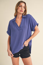 Load image into Gallery viewer, Jamy Collared Short Sleeve Top