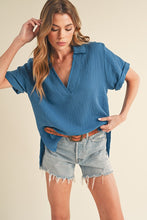 Load image into Gallery viewer, Jamy Collared Short Sleeve Top