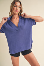 Load image into Gallery viewer, Jamy Collared Short Sleeve Top
