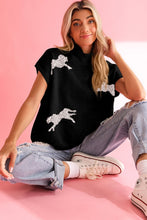 Load image into Gallery viewer, Cheetah Mock neck short sleeve knit sweater
