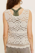 Load image into Gallery viewer, Self Side Tie Detailed Crochet Vest Top
