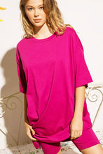 Load image into Gallery viewer, KNIT OVERSIZE TEE SHIRT AN SHORTS CASUAL BIKER SET
