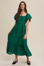 Load image into Gallery viewer, Square Neck Ruffled Short Sleeve Maxi Dress
