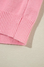 Load image into Gallery viewer, Flower Pattern Knitted Notched Neck Sweater