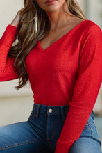 Load image into Gallery viewer, Sweet Bowknot Backless V Neck Long Sleeve Top