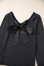 Load image into Gallery viewer, Sweet Bowknot Backless V Neck Long Sleeve Top