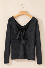 Load image into Gallery viewer, Sweet Bowknot Backless V Neck Long Sleeve Top