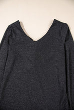 Load image into Gallery viewer, Sweet Bowknot Backless V Neck Long Sleeve Top