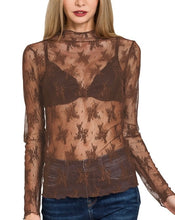 Load image into Gallery viewer, Mocha Muse Lace Top