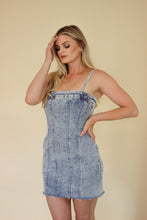Load image into Gallery viewer, All Day Denim Stretch Mini Dress