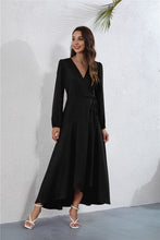 Load image into Gallery viewer, Women's V Neck Long Sleeve Maxi Dress