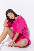Load image into Gallery viewer, KNIT OVERSIZE TEE SHIRT AN SHORTS CASUAL BIKER SET