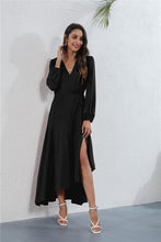 Load image into Gallery viewer, Women's V Neck Long Sleeve Maxi Dress