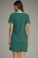 Load image into Gallery viewer, Ellery Green Striped Tie-Waist Mini Dress
