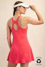Load image into Gallery viewer, Coral Athletic Dress with Built-In Shorts