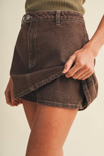 Load image into Gallery viewer, The Hattie Chocolate Brown Denim Skort