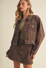 Load image into Gallery viewer, The Hattie Chocolate Brown Denim Skort