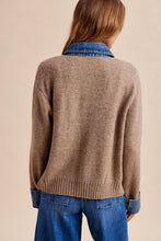 Load image into Gallery viewer, The Aspen Denim Trim Cardigan – Latte