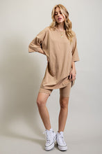 Load image into Gallery viewer, KNIT OVERSIZE TEE SHIRT AN SHORTS CASUAL BIKER SET
