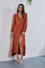 Load image into Gallery viewer, Women's V Neck Long Sleeve Maxi Dress