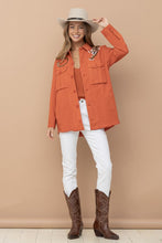 Load image into Gallery viewer, Cargo Pocket Front Sequin Tiger Utility Jacket