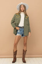 Load image into Gallery viewer, Cargo Pocket Front Sequin Tiger Utility Jacket