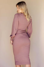 Load image into Gallery viewer, Mauve | Tie sweater midi dress
