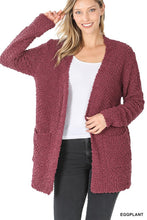 Load image into Gallery viewer, Long Sleeve Popcorn Sweater Cardigan with Pockets
