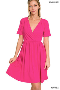 Buttery Soft Fabric Surplice Dress