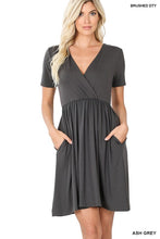 Load image into Gallery viewer, Buttery Soft Fabric Surplice Dress
