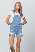 Load image into Gallery viewer, High Rise Roll Up Denim Overall Romper
