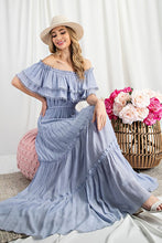 Load image into Gallery viewer, Off the Shoulder Ruffle Maxi Dress

