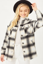 Load image into Gallery viewer, Plaid Button Up Jacket with Sherpa Lining
