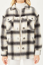 Load image into Gallery viewer, Plaid Button Up Jacket with Sherpa Lining
