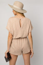Load image into Gallery viewer, SHORT ROLL-UP SLEEVE ELASTIC WAIST ROMPER

