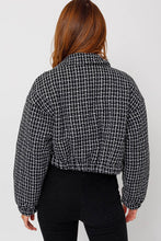 Load image into Gallery viewer, Tweed Crop Puffer Jacket
