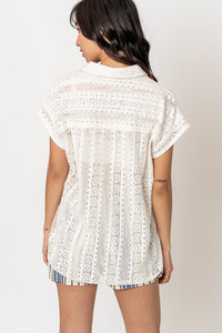 Cream | Crochet top shirt