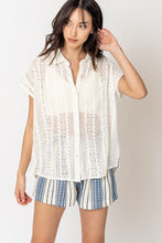 Load image into Gallery viewer, Cream | Crochet top shirt
