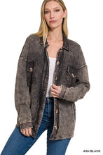 Load image into Gallery viewer, COTTON WAFFLE ACID WASH SHACKET
