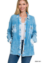Load image into Gallery viewer, COTTON WAFFLE ACID WASH SHACKET
