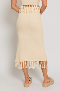 Tassel Detail Sweater Midi Skirt