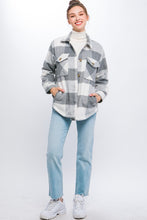 Load image into Gallery viewer, Plaid Button Down Jacket with Front Pocket Detail
