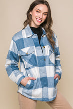 Load image into Gallery viewer, Plaid Button Down Jacket with Front Pocket Detail
